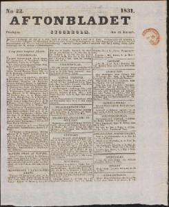 Aftonbladet Fredagen den 28 Januari 1831