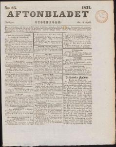 Aftonbladet Lördagen den 16 April 1831