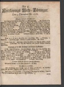 Norrköpings Tidningar 1758-12-09