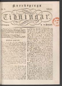 Norrköpings Tidningar Lördagen den 29 Januari 1831