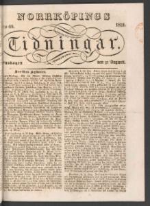 Norrköpings Tidningar Onsdagen den 31 Augusti 1831