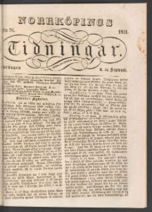 Norrköpings Tidningar Lördagen den 24 September 1831