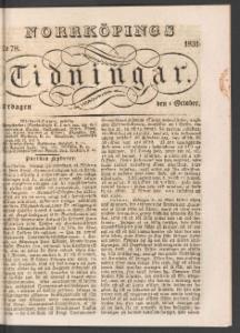 Norrköpings Tidningar Oktober 1831