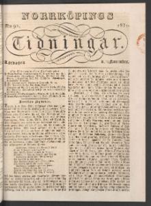 Norrköpings Tidningar Lördagen den 19 November 1831