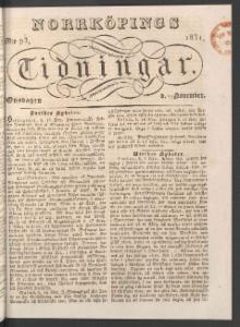 Norrköpings Tidningar Onsdagen den 23 November 1831