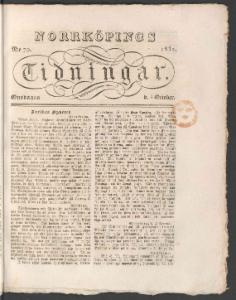 Norrköpings Tidningar Oktober 1832