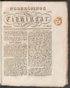 Norrköpings Tidningar Mars 1833