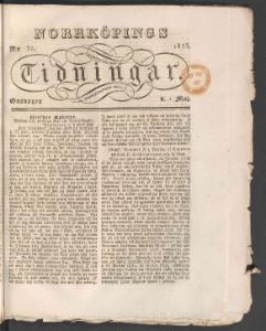 Norrköpings Tidningar Maj 1833