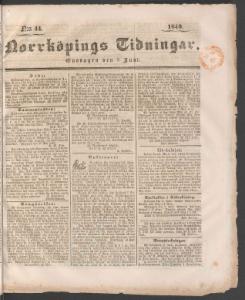 Norrköpings Tidningar Juni 1840