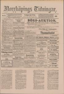 Norrköpings Tidningar Fredagen den 14 Februari 1890