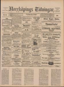Norrköpings Tidningar Torsdagen den 20 Mars 1890