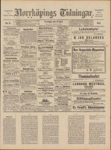 Norrköpings Tidningar Torsdagen den 10 April 1890