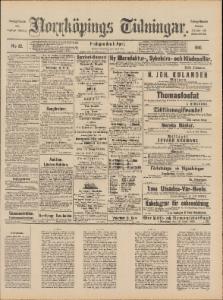 Norrköpings Tidningar Fredagen den 11 April 1890