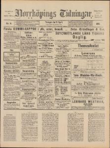 Norrköpings Tidningar Tisdagen den 22 April 1890