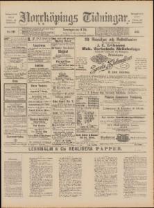 Norrköpings Tidningar Torsdagen den 16 Oktober 1890